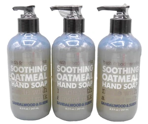 X3 Bath &Body Works Sandalwood & Suede Oatmeal Hand Soap Sooth Almond Milk NEW - Picture 1 of 4