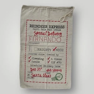 Burlap Sack Bag for FERNANDO North Pole Special Delivery Santa Mail Christmas - Picture 1 of 3