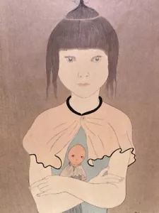 Scarce Original Leonard Tsuguharu Foujita Japanese Woodblock Print "Girl" - Picture 1 of 2
