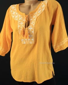 Blusa Victoria's Secret Bordada Boho Campesina Borla Tejido Gasa Top XS - Imagen 1 de 1