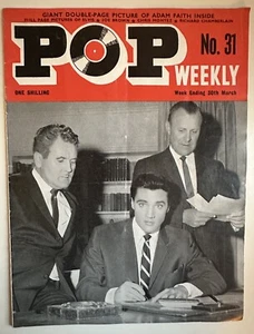 POP WEEKLY Magazine No. 31 30/03/63 First Series Elvis Presley Adam Faith RARE - Picture 1 of 5
