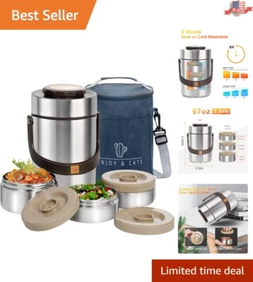 Jumbo 67 oz Acero Inoxidable Aislado al Vacío Sopa Alimentos Termo Tarro de Comida Caliente Foto 1 de 4