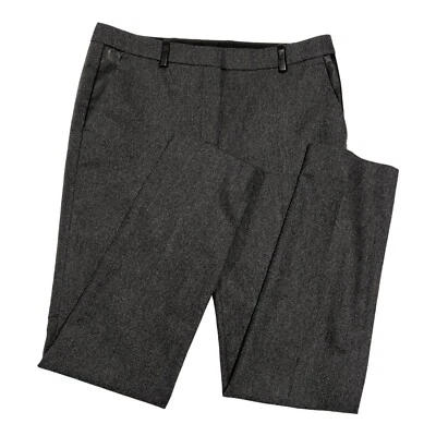 The Kooples Women’s 98% Wool Blend With Leather Trim Gray Sz 40 Dress Pants EUC - Image 1 of 4