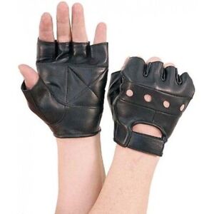 Leather Fingerless Men's Motorcycle Premium Driving Thin Gloves: SIZE-standard