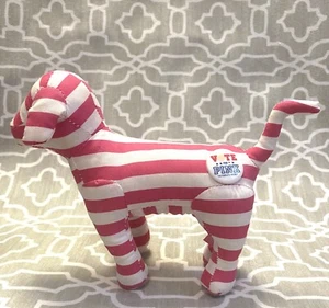Victoria's Secret PINK Stimmen Sie für ROSA Stofftier rosa & weiß gestreift 7 Zoll Hund - Bild 1 von 11