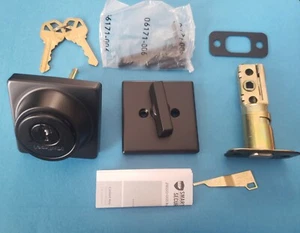 Kwikset 660SQT 514 SMT RCAL RCS K3 V1 Deadbol de entrada con llave de un solo cilindro negro mate - Imagen 1 de 5