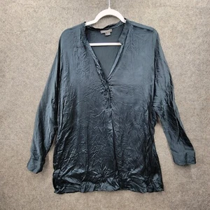 Vince Womens Green Silk Top Size M Longsleeve - Picture 1 of 7