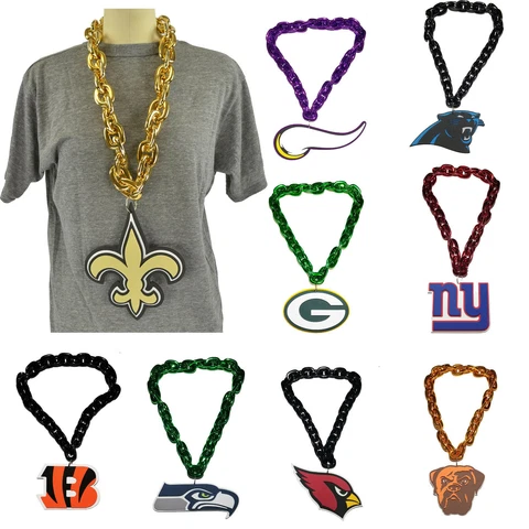 New NFL PICK YOUR TEAM Fan Chain Necklace Foam Cover