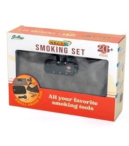 Smoking Kit Set - 26+ Pieces, Smell Proof and Lockable Tobacco Pouch - Picture 1 of 1