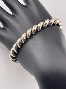 GSJ ITALY 925 STERLING SILVER 7.7 SAN MARCO CHAIN BRACELET 7.5" MOD 18.1G 2545 - Picture 1 of 6