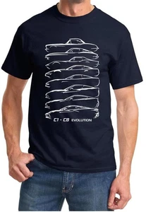 C1-C8 Corvette Hardtop Evolution Classic Outline Design Tshirt NEW - Picture 1 of 13