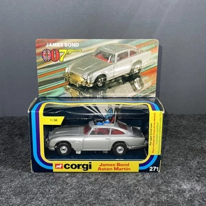 Vtg 1970s Corgi 271 James Bond Aston Martin DB5 Silver 1:36 Diecast Car w/ Box - Picture 1 of 22