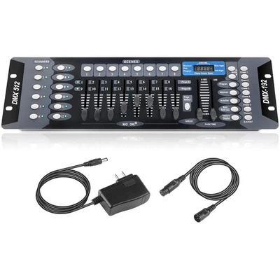 DMX512 Light Controller, 192 Channel DMX Board with 2m/6.6 ft DMX Cable, DJ S... - Image 1 of 4