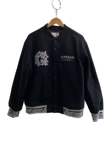 Giacca Supreme Stajan 21 AW Unità di Supporto Varsity L Lana BLK Usata