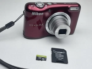 NIKON Coolpix L29 Digitalkamera 16.1MP 5x optischer Zoom rot mit 32GB SD lesen - Bild 1 von 14