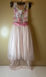 Bonnie Jean girls Size 12 Spring Dress w/tie waist High Low - Picture 1 of 5