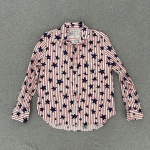 Camisa Frank & Eileen Mujer XS Azul Estrellas Rojo Rayas Eileen Abotonada Patriótica - Imagen 1 de 8