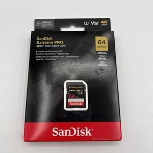 SANDISK EXTREME PRO 64GB SD CARD 95 MB/S SDXC UHS-I V30 U3 CLASS 10 - Picture 1 of 2
