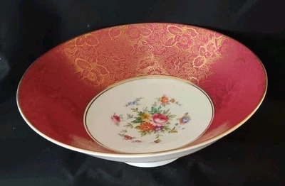Minton "Brocade" Bone China Large Footed Fruit Bowl: 23cm Dia. 8cm Ht. - Image 1 of 4