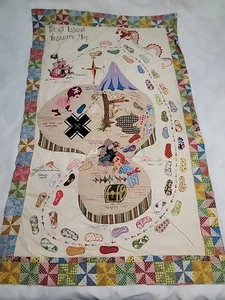 VTG Childs Memory Quilt Skull Island Treasure Map Carolyn Sue Vandehey Signed - Picture 1 of 19