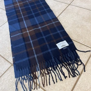 Begg x Co O’connell’s Lambswool Angora Scarf Plaid Blue Woven Scotland - Bild 1 von 4