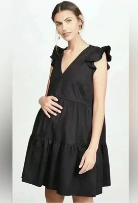 Hatch Maternity Women's THE BROOKE DRESS Black $228 NEW - Image 1 of 4