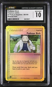 CGC 10 Professor Birch EX Ruby & Sapphire 89/109 Reverse Holo Pokemon Card - Picture 1 of 2