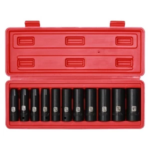 1/2" Drive Deep Impact SAE Socket Set, CR-V, 6 Point, 11 Pieces, 3/8-Inch to ... - Picture 1 of 7