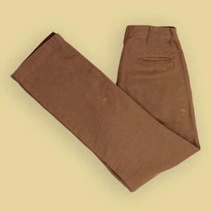 Wythe Sportswear braun Baumwolle Leinen Twill vorne flach Chino Hose 28 Indien - Bild 1 von 13