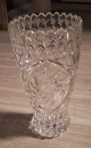 Bleikristall W Germany Star of David Sawtooth Edge 9” Vase Lead Crystal Heavy - Picture 1 of 11
