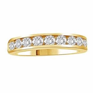 Natural 1.00ct Round Diamond Ladies Band 14k Yellow Gold - SI Quality - Picture 1 of 1