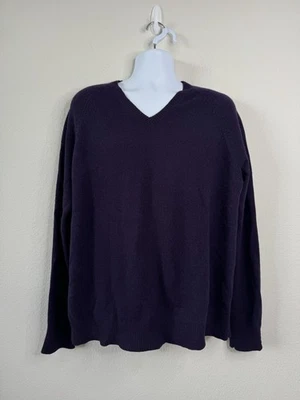 Suéter J.Crew 100 % lana de cordero cuello en V para hombre XL púrpura minimalista capa de oficina Foto 1 de 4