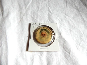 Santa Claus Pin or Pinback - COME AND SEE ME AT YOUNG & McCOMBS Rock Island, IL. - Picture 1 of 2