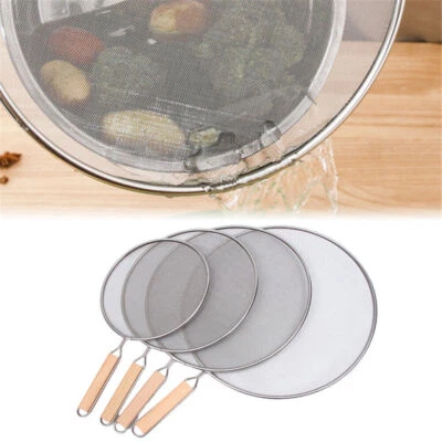 Fine Mesh Stainless Steel Splatter Guard Anti Oil Splash Frying Pan Cover Screen - Image 1 of 4