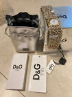 NEU Lady's Dolce and Gabbana D&G DW0244 riskantes Gold Swarovski Kristall SELTENE UHR
