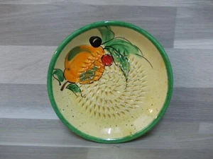 Mediterrane Knoblauchreibe Ingwer- Keramikreibe Reibeteller Obstdekor D13,50cm - Bild 1 von 1