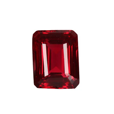 Sri Lanka Red Color Ruby Emerald Cut 36 Carat Lab Created Beautiful Gemstone - Image 1 of 4