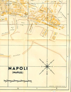 MAPA VINTAGE DE NÁPOLES ITALIA - 19" X 26" - Imagen 1 de 6