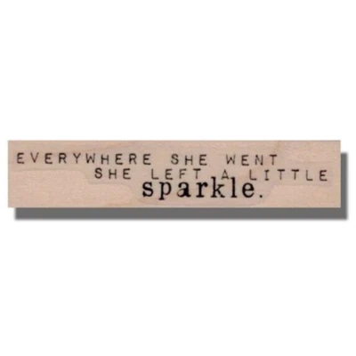 Sello de goma de madera, brillo, dicho, inspiración, palabras, frase, saludo, brillo, lg Foto 1 de 4