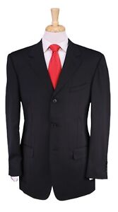 Gianni Versace Couture by Zegna Solid Black 3-Btn Luxury Wool Suit 40R