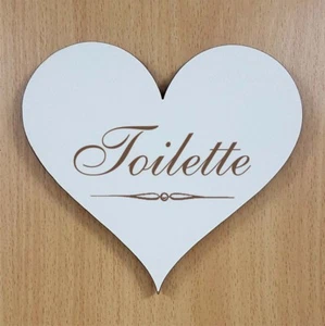 Self-adhesive sign heart "toilet" door sign toilet toilet apartment house - Picture 1 of 1