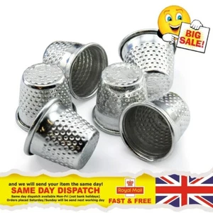 6 X Metal Thimbles - Finger Sewing Grip Shield Protector For Pin Needle Large - Picture 1 of 4