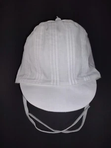 #37 Baby bonnet (boys), size 11 0-3 mos, white, verticle pleats (Made in China) - Picture 1 of 6