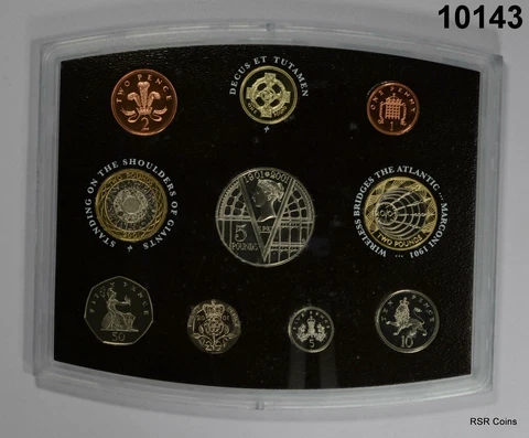 UK 2001 PROOF SET ROYAL MINT 10 COINS WITH COA #10143 Cover