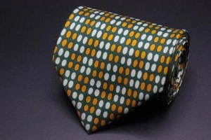 HUGO BOSS Silk Tie. Green with Orange Geometric. - Picture 1 of 4