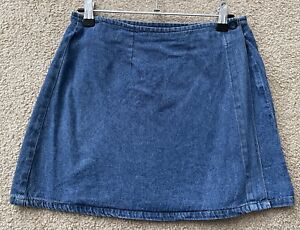Topshop Wrap Denim Skirt Size 8-10 Good Condition