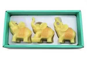 Feng Shui Elegante Set di 3 Statue Tronco Elefante Ricchezza Statuina Decorazione Casa - Foto 1 di 7