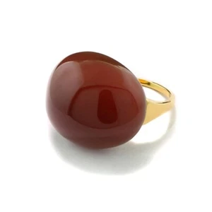 Anillo Ágata Oro Amarillo 750 evaNueva Italia "The Rock" Nuevo - Imagen 1 de 4