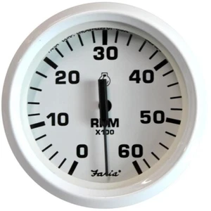FARIA Marine DRESS WHITE 4" TACHOMETER - 6000 RPM (GAS) (INBOARD & I/O) - 33103 - Foto 1 di 4