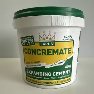 Earl’s Concremate 4kg Expanding Cement Crack Filler Concrete Repair Quick Set - Foto 1 di 10